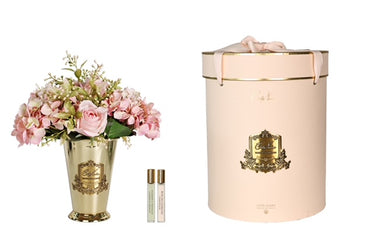 Grand Summer Posies French Pink in Gold Goblet - GSG06 (carton of 1)